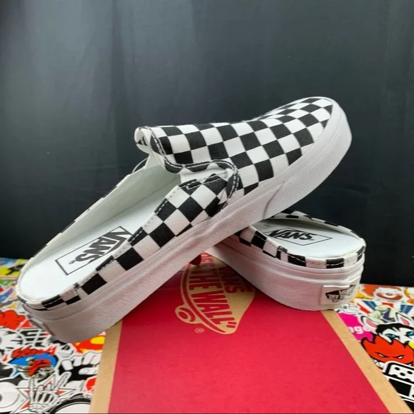 Vans Slip On Mule Checkered Sneakers Womens Various Sizes - Picture 10 of 12